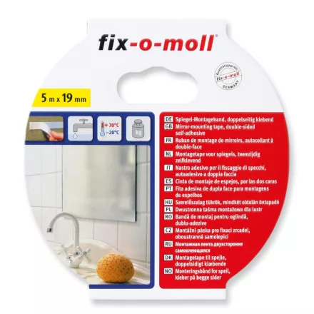 Tükörragasztó szalag, fehér, 5m x 19 mm Fix-o-moll