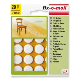   Csúsztatófilc, öntapadó, fehér, 20 db 17 mm x 3,5 mm Fix-o-moll