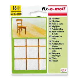   Csúsztatófilc, öntapadó, fehér, 16 db 22 mm x 22 mm Fix-o-moll